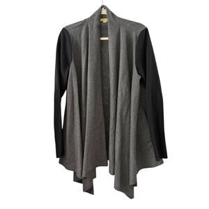 Staring at Stars Large Gray Black Colorblock Wool Open Front Sweater Layering